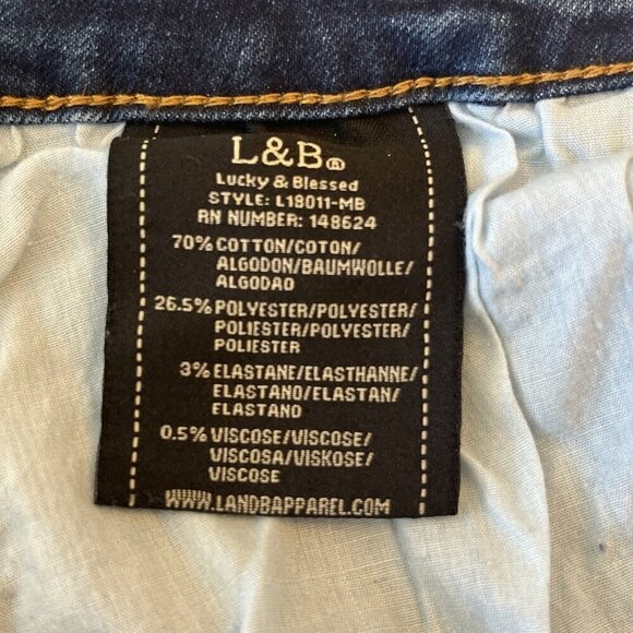 Lucky & Blessed Women 14 Flare Jean Wide Leg Patchwork Denim Western Distressed - Picture 13 of 14